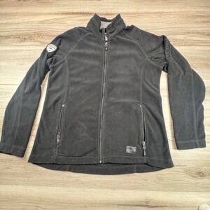 Roots 73 Women's Full Zip Fleece Jacket Black Size Large Gorpcore MISO logo